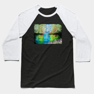 Stained Glass The Enchanted Lake Baseball T-Shirt